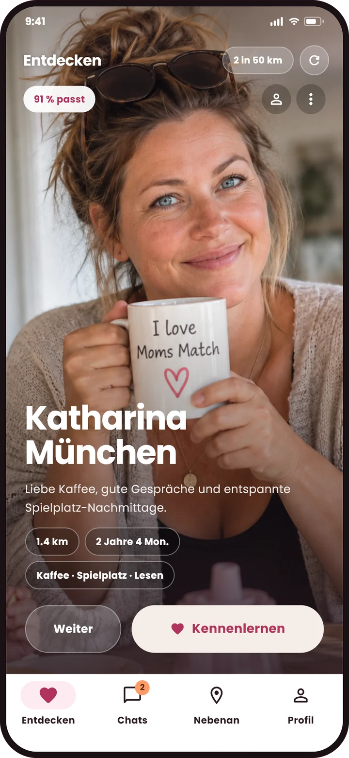 Entdecken in moms match: das Profil von Katharina, 1,4 Kilometer entfernt.